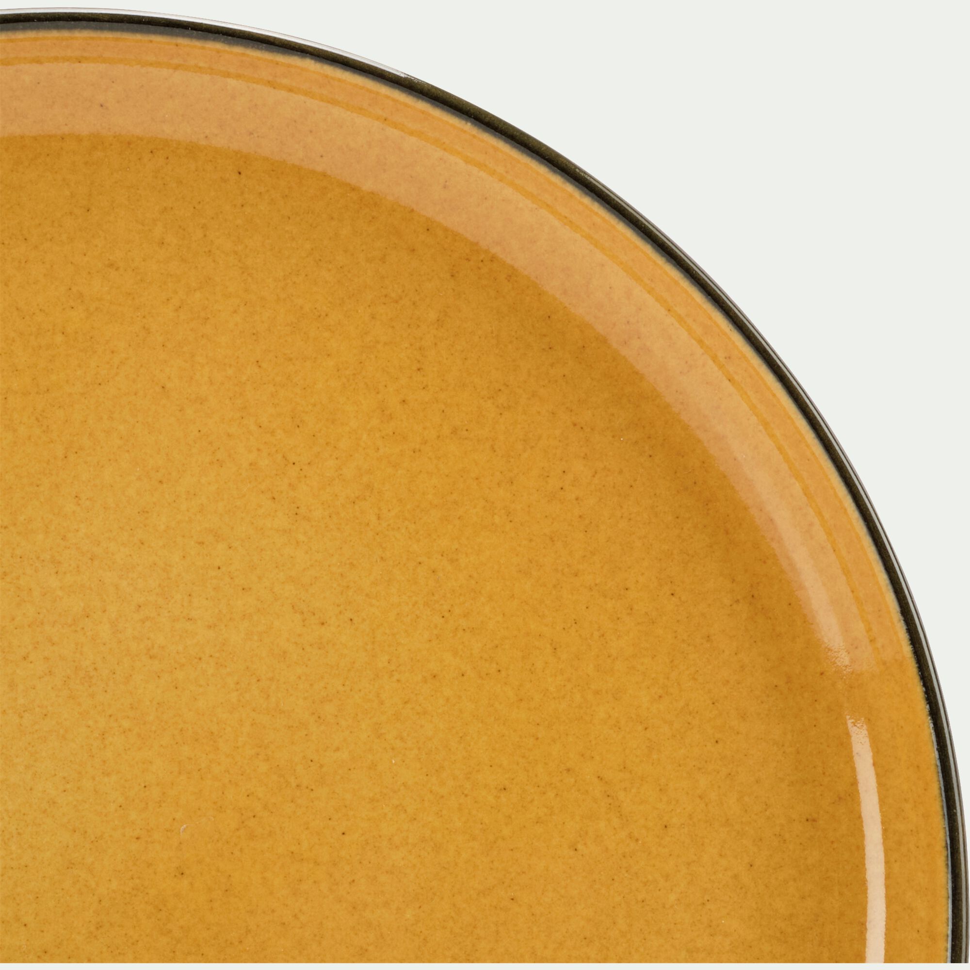 OLIVA - Assiette à dessert en grès D22,2cm - jaune