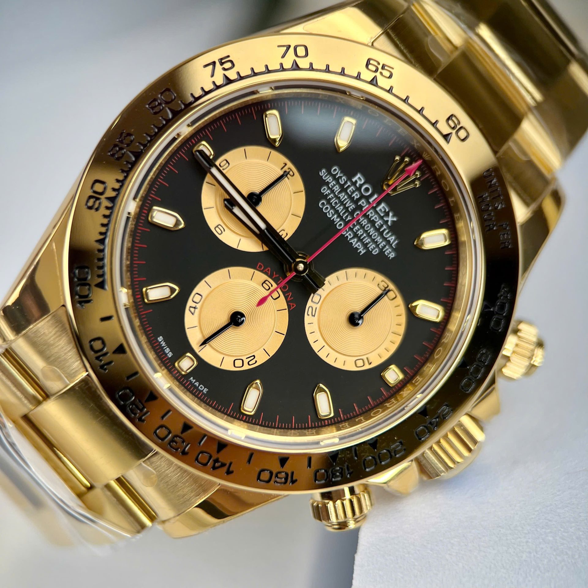 Rolex Daytona YG Plated Black Dial 40mm Oyster Super Clone