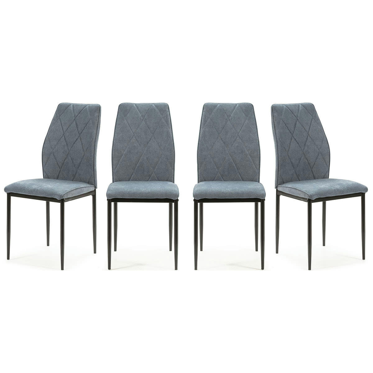 MALO - Lot de 4 chaises en tissu beu jean