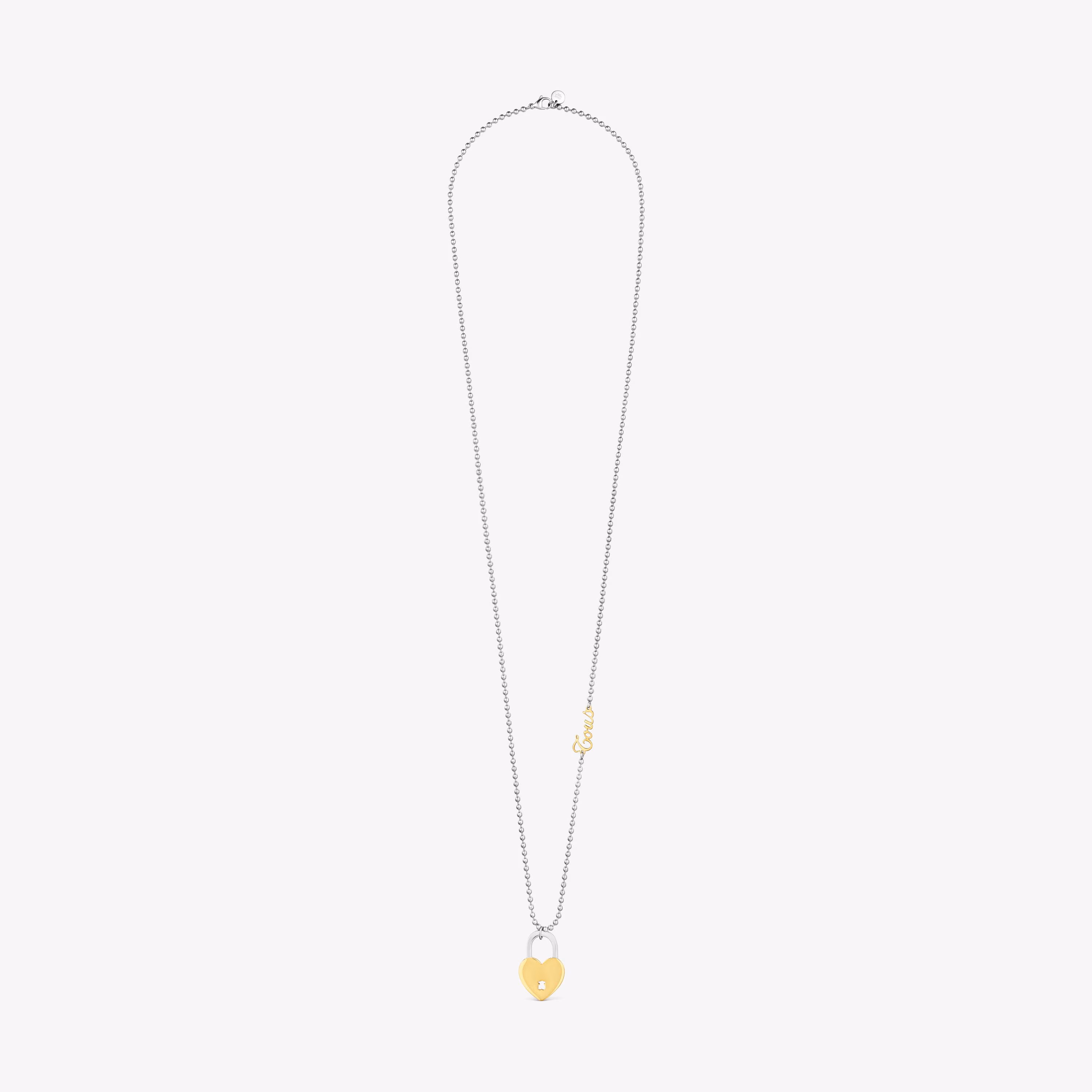 Collar largo de acero bicolor y motivo corazón TOUS Charming