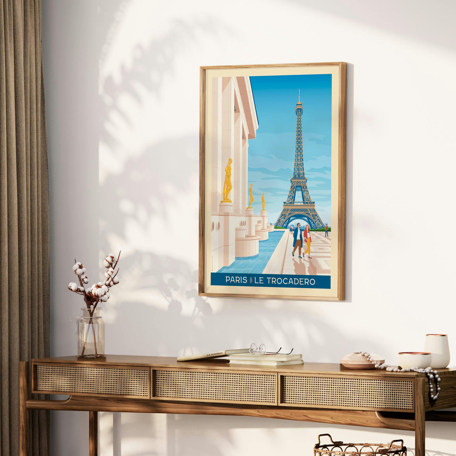 - Affiche Paris France - Tour Eiffel | Esplanade du Trocadero 30x40 cm