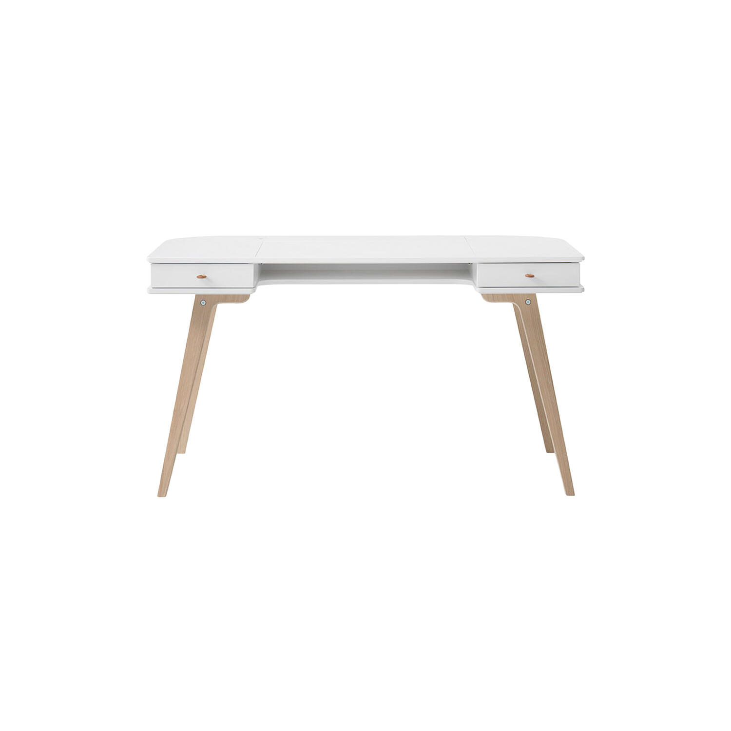 Wood skrivebord 66 cm, hvid/eg