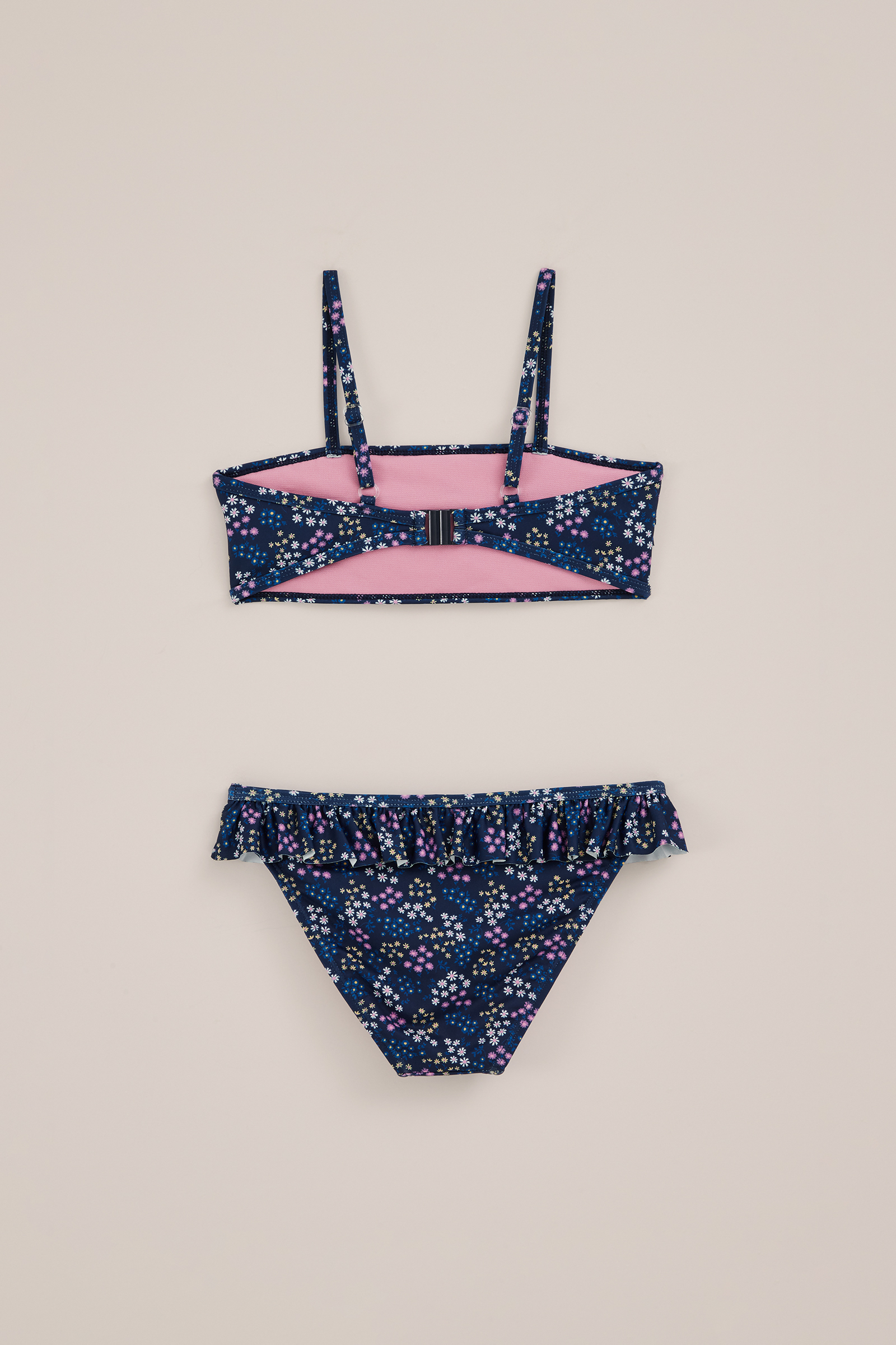 Meisjes bikini met ruffles en print
