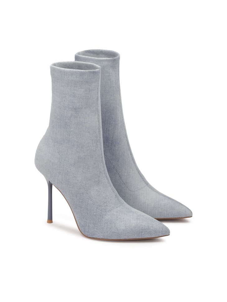 Light blue fabric boots
