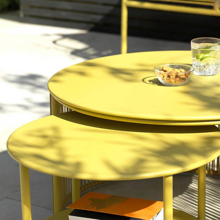 Habitat Ipanema Metal Garden Coffee Table - Yellow