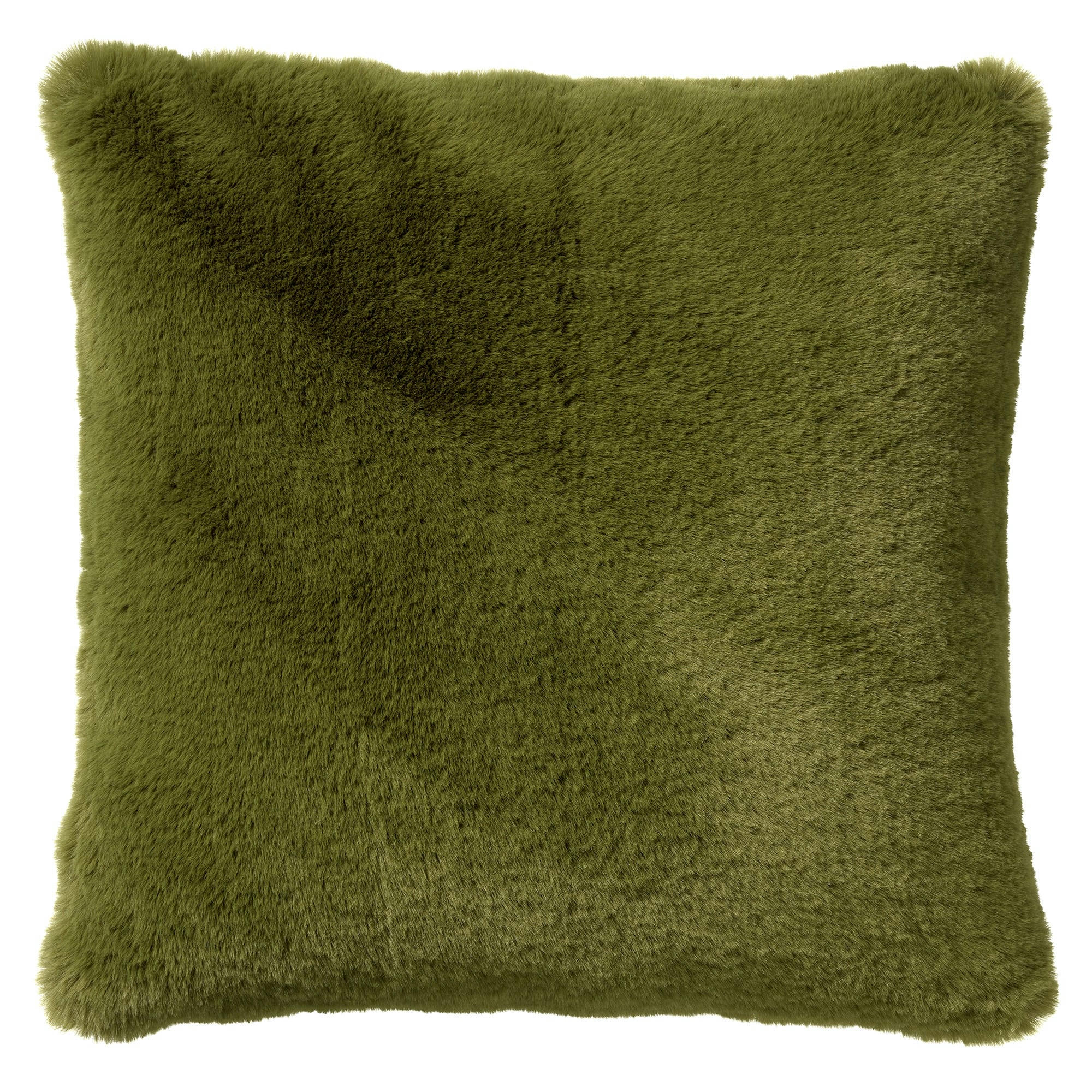 ZAYA - Housse de coussin vert fausse fourrure-45x45 cm uni