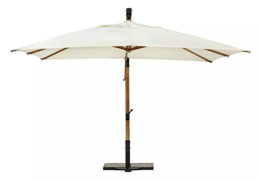 Bolzano Carelia kwadratowy drewniany parasol ogrodowy 300x300 kremowy