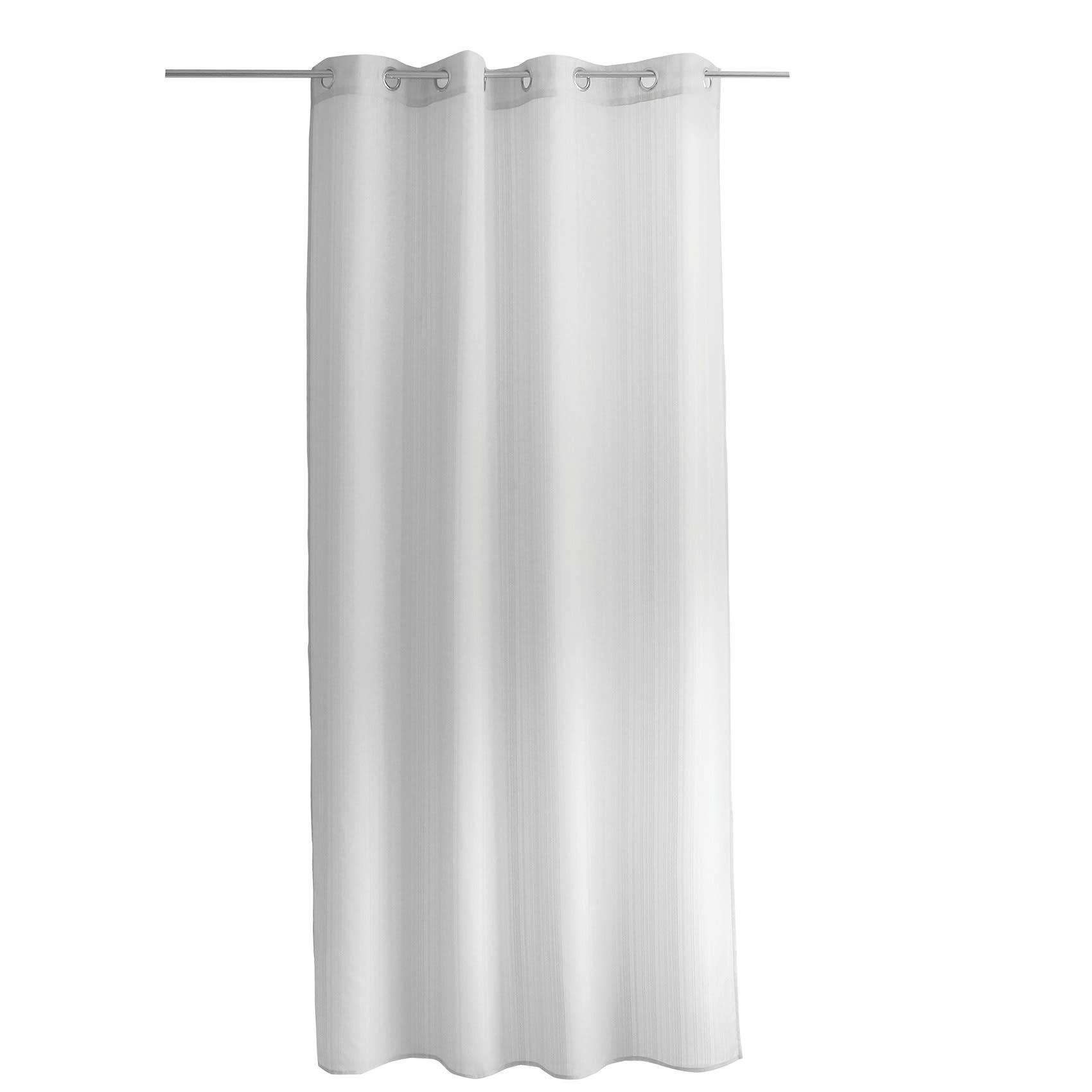 - Voilage tamisant à bande tissée polyester blanc 140x240 cm