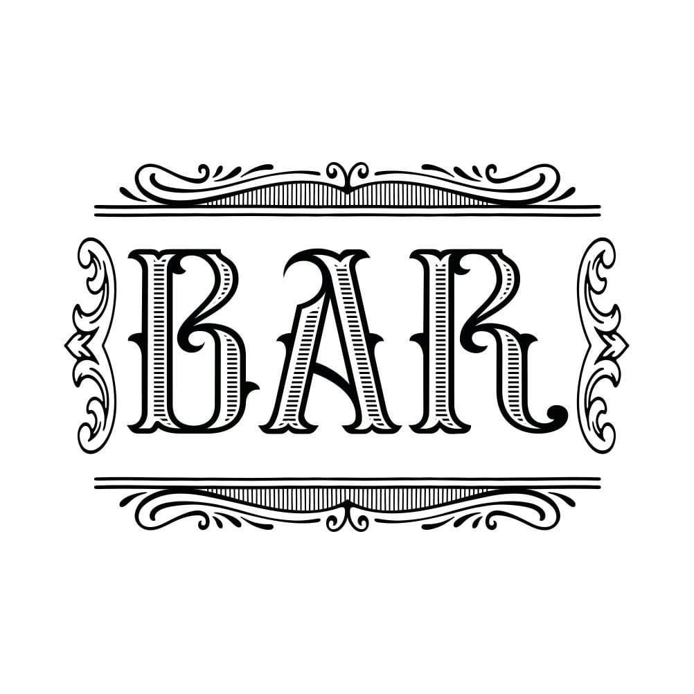 BAR - Autocollant mural bar 45x68cm