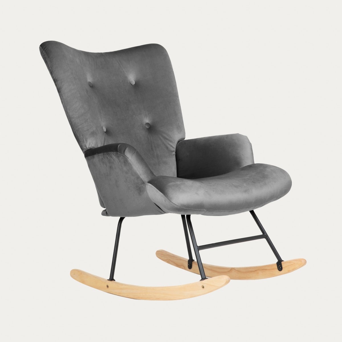 Fotel B2 MOSS PLUS 2w1 welurowy szary 70x55x95 cm/72x73x92 cm