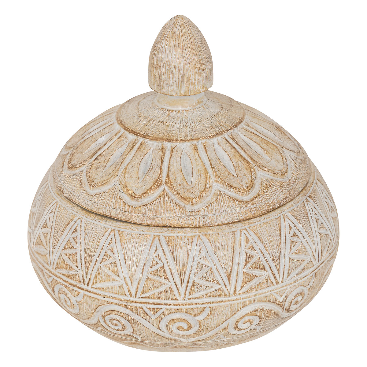 Decorative box "Oriental" Resin, Beige, 15.5x14.5 cm