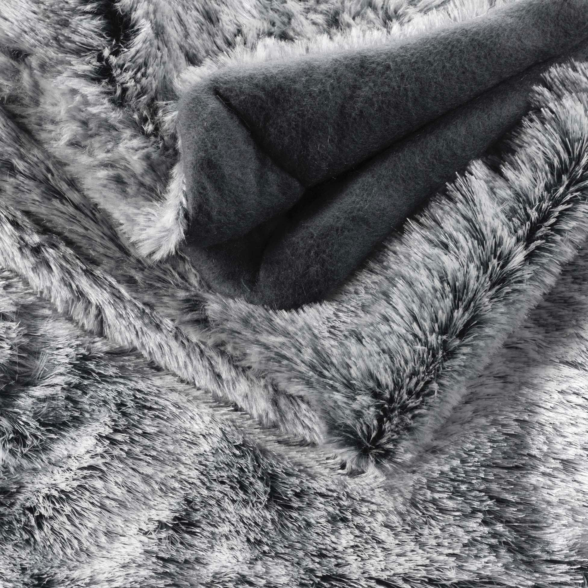 ANTARTIC - Plaid imitation fourrure 180x220cm gris