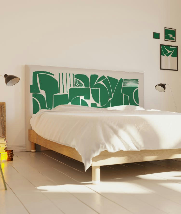 VERTIGO - Tête de lit avec housse Vert 160 cm
