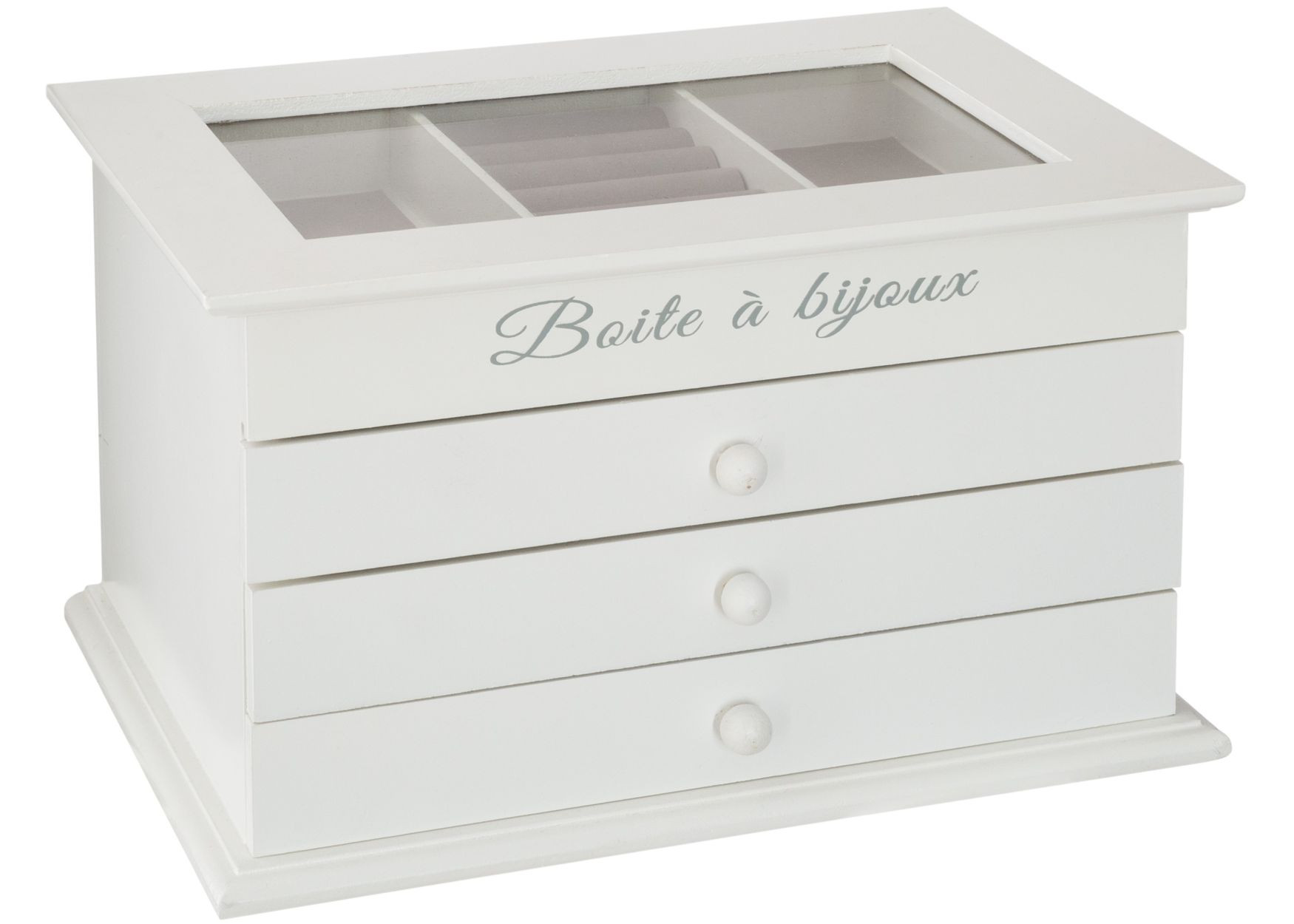 Szkatułka na biżuterię Boite a Bijoux biała 25x15x17 cm dekoracyjna