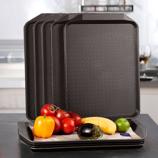 SOGA 10X Coffee Rectangular Plastic Serving Trays