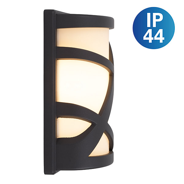 Applique murale exterieure PRALINE 26,7 cm metal plastique anthracite style moderne dimensions 14,6 x 9,8 cm douille E27