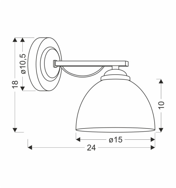 Lampa kinkiet FILONA chromowy 1x40 e27 klosz biały