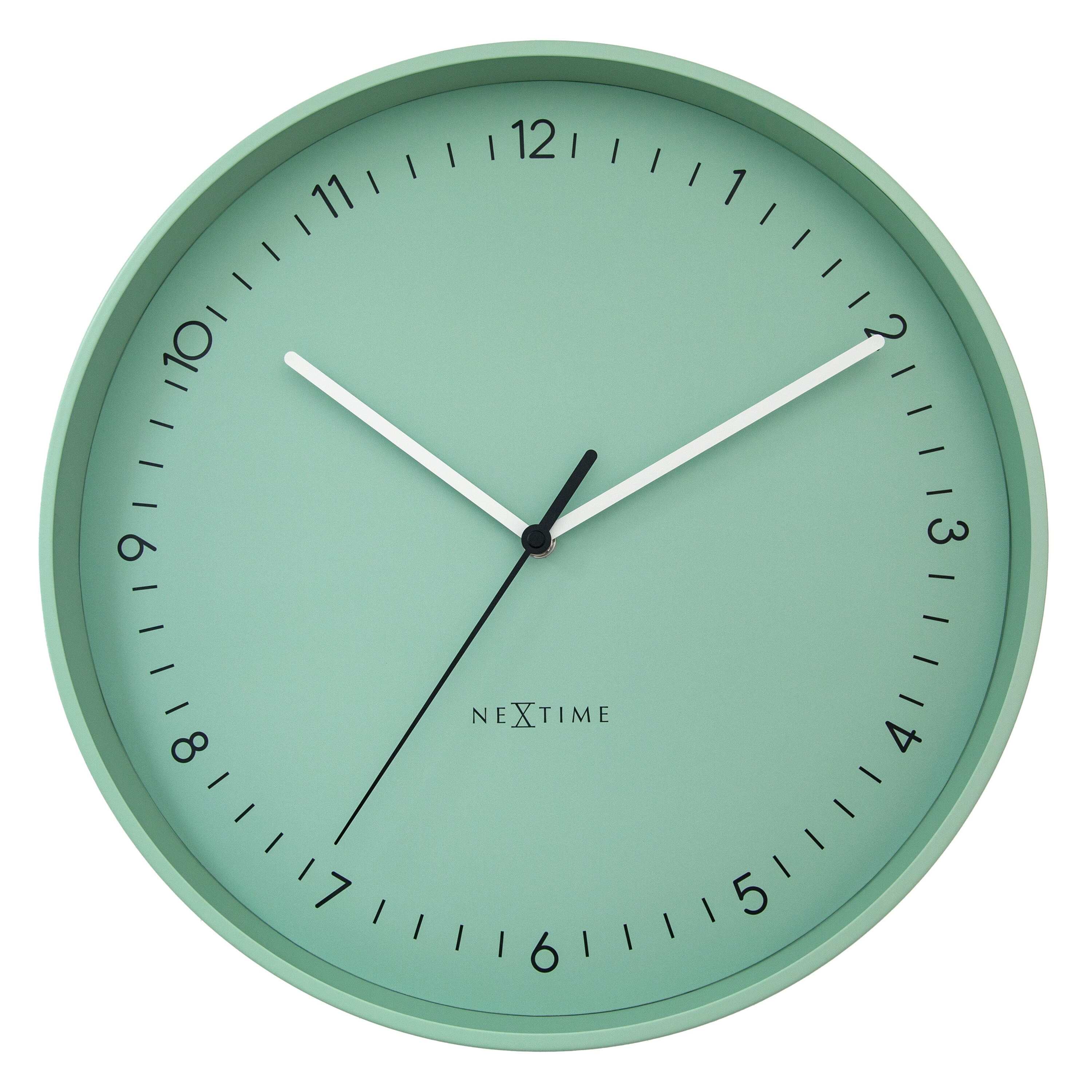 NeXtime - Wandklok 40cm - Stil - Mintgroen - Metaal - NeXtime 'Berlin