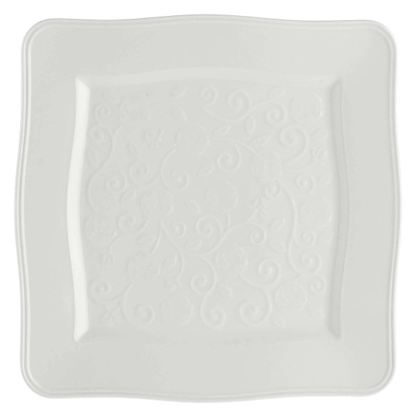 Zestaw 6 talerzy kwadratowych Florentina - Biały, 26.5 cm