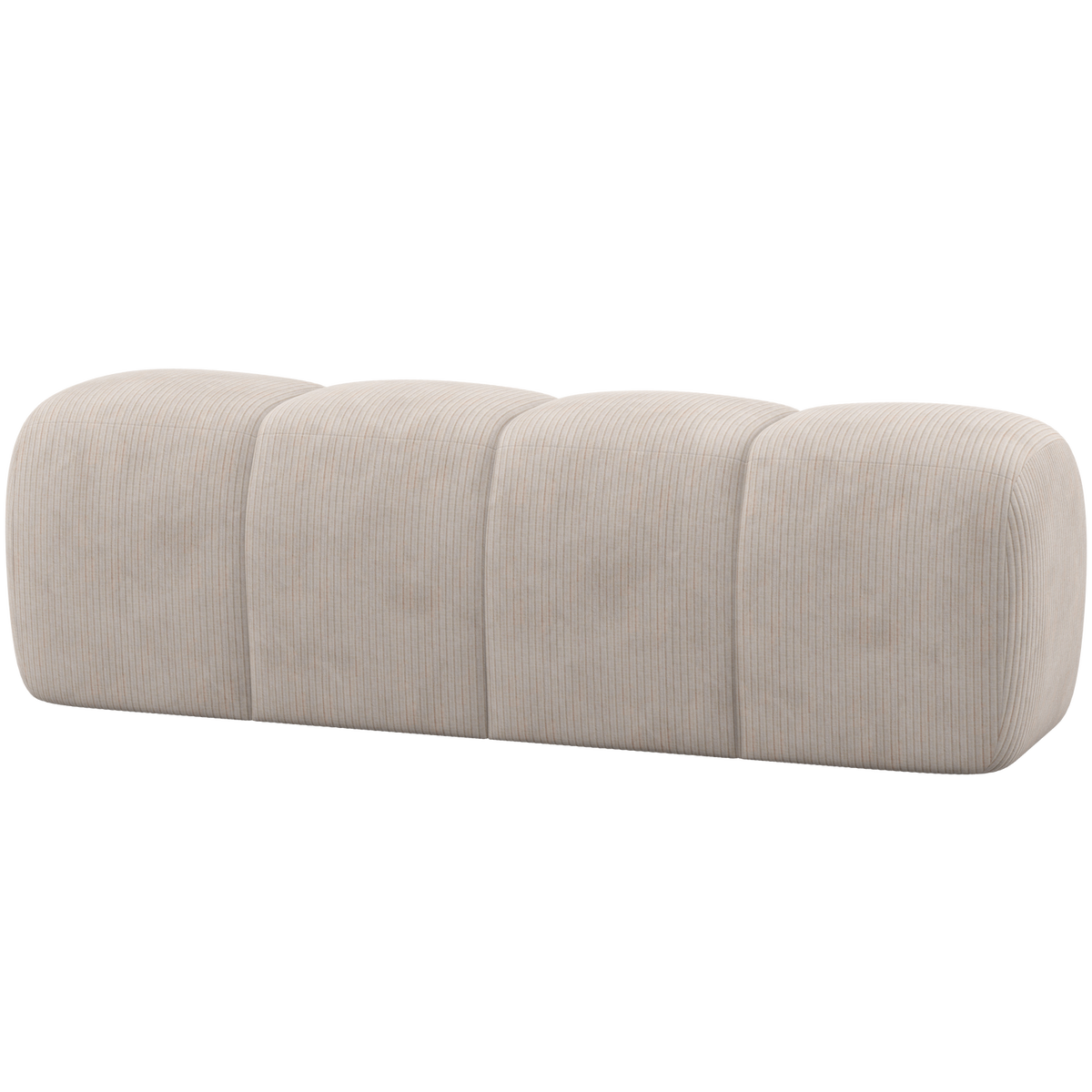 WOOOD eetbankje 164 cm Mojo - Ribstof - Ecru - 49x164x45
