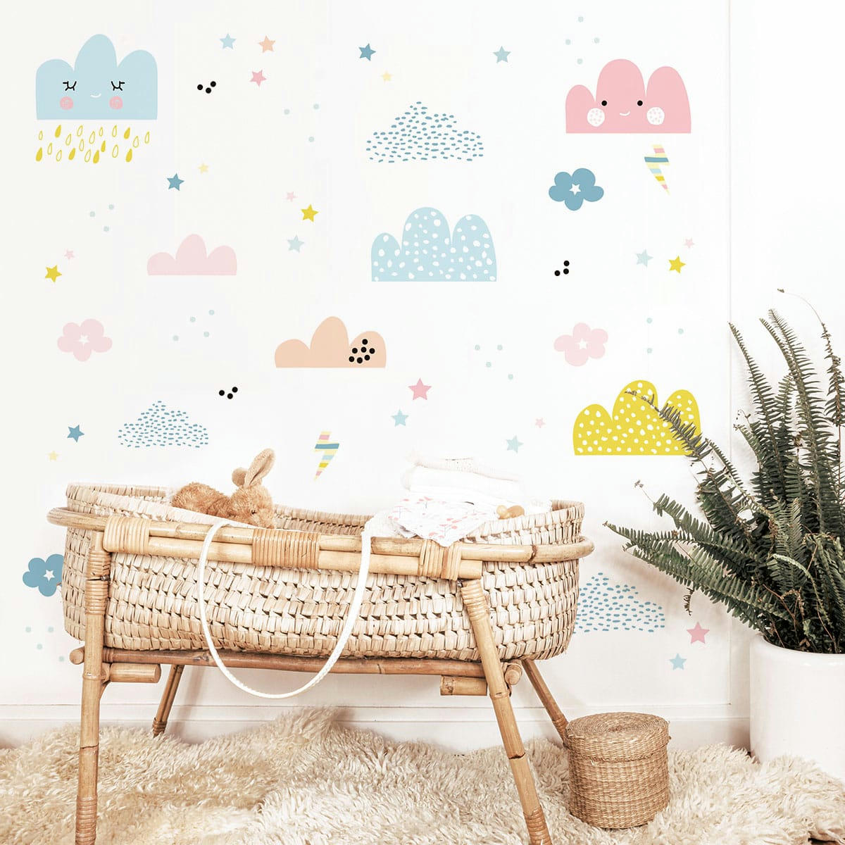 HAPPYCLOUDS - Stickers muraux en vinyle happy clouds multicolore