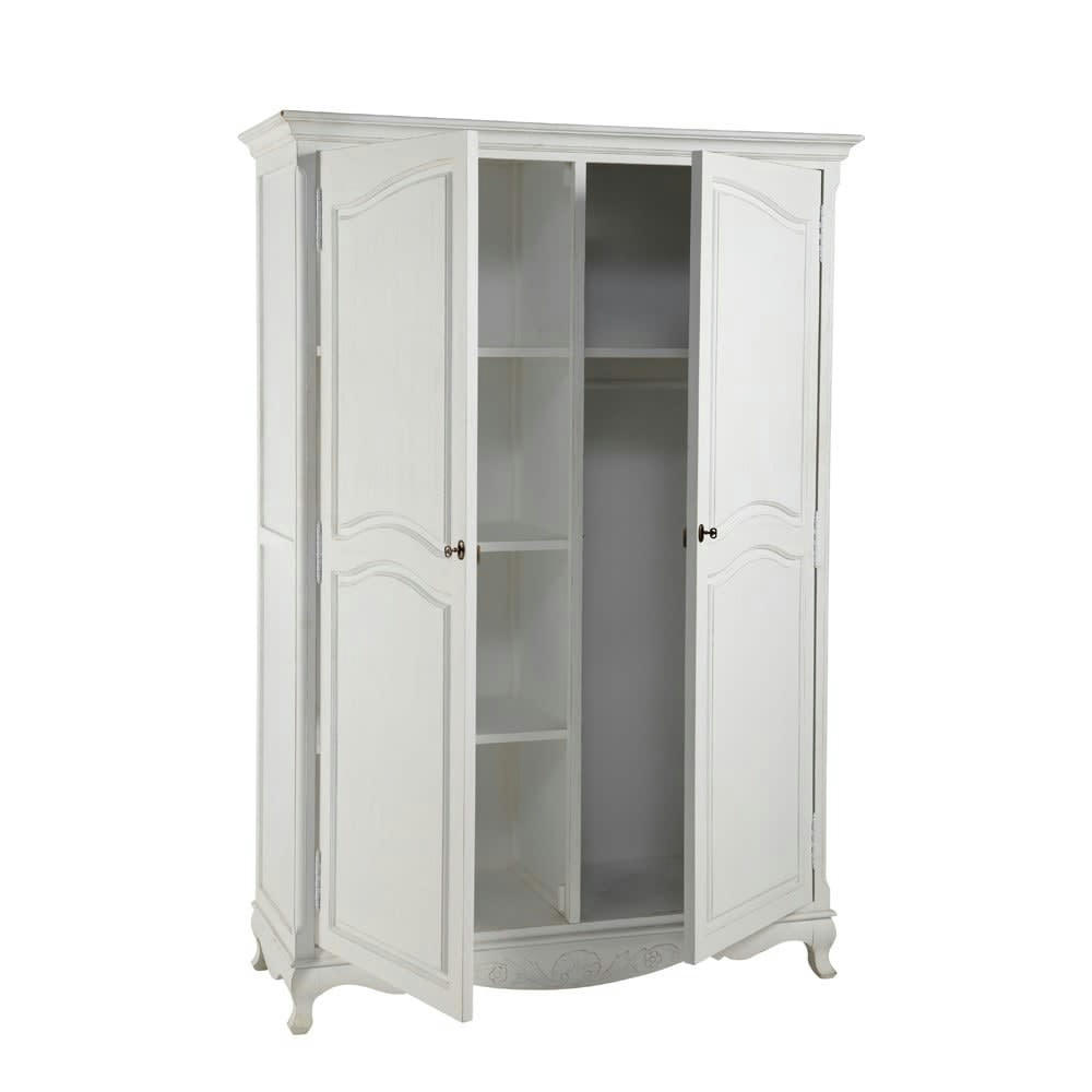 Joséphine - Armoire en bois de paulownia blanc