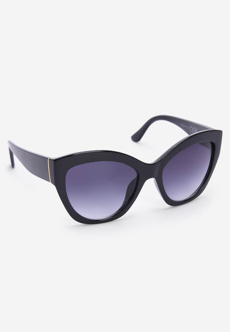Womens Black Chunky Cateye Sunglasses