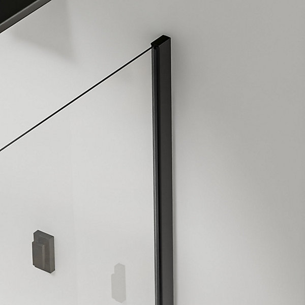 Paroi de douche a l italienne 120x200 cmVerre Securit 8 mmProfile mural et barre de stabilisation 90 cmAluminium noir mat