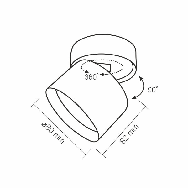 Spot okrągły biały Spotlight 1xGX53x30W wym:8,2x8x8cm IP20 Videx