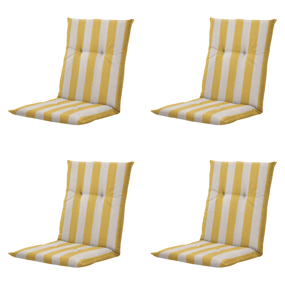 Madison tuinstoelkussen lage rug Amora - geel - 105x50x6cm - set van 4