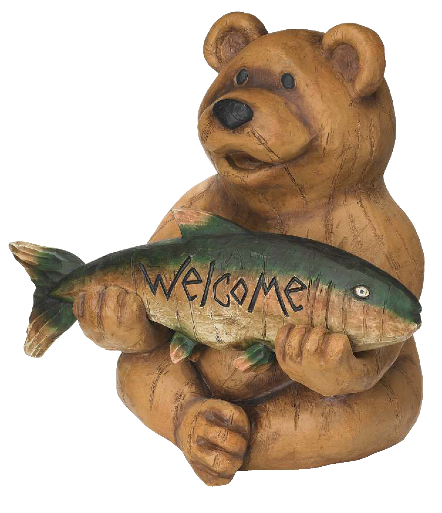 For Living Welcome Bear Statue & Lawn Ornament, 15.75-in, Multi-Colour