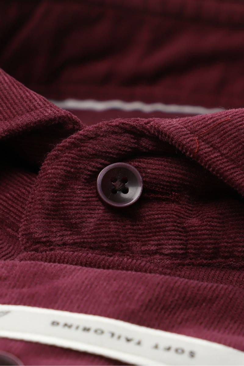 ETERNA 1863 Comfort Fit Cordhemd bordeaux, Einfarbig
