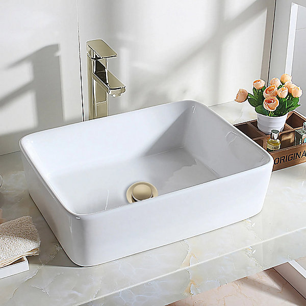 Balneo Bonde de lavabo en laiton Click-Clack modèle E sans trop-plein doré