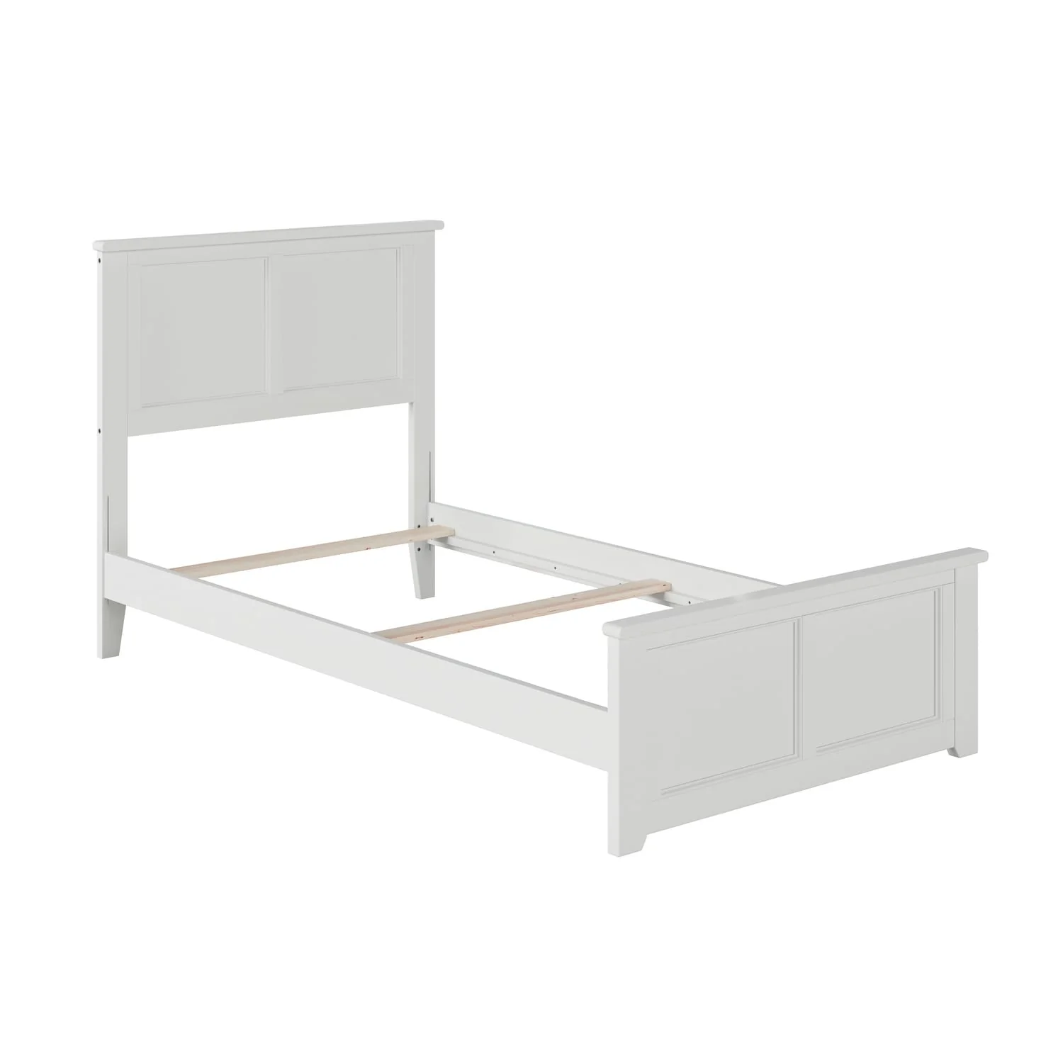Madison Twin Foundation Bed with Matching Footboard in White