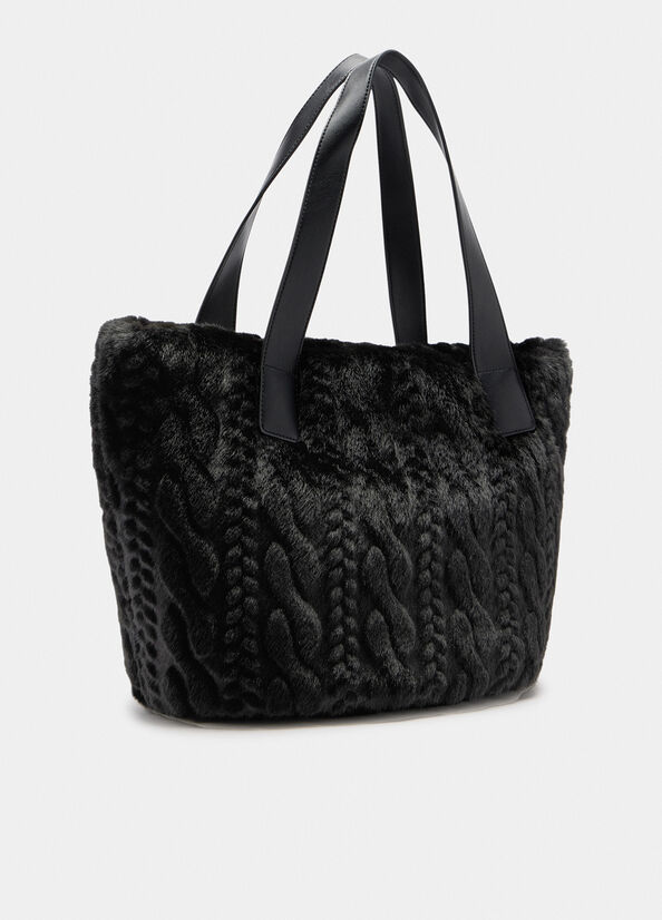 Hobo bag in pelliccia sintetica
