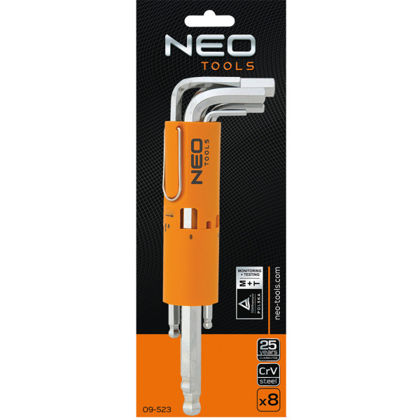 Klucze sześciokątne 2.5-10 mm 8 szt. NEO 09-523