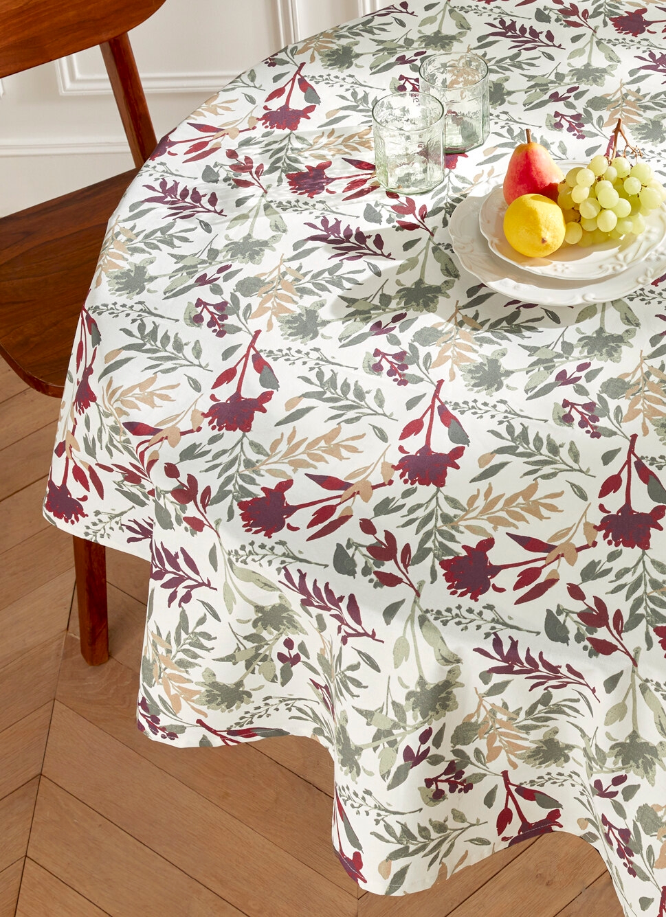 NAPPE ENDUITE EN COTON IMPRIMÉ FLEURS MULTICOLORE