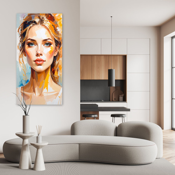 Obraz nowoczesny do salonu sypialni biura, Portret Kobiety Modelki 40x80