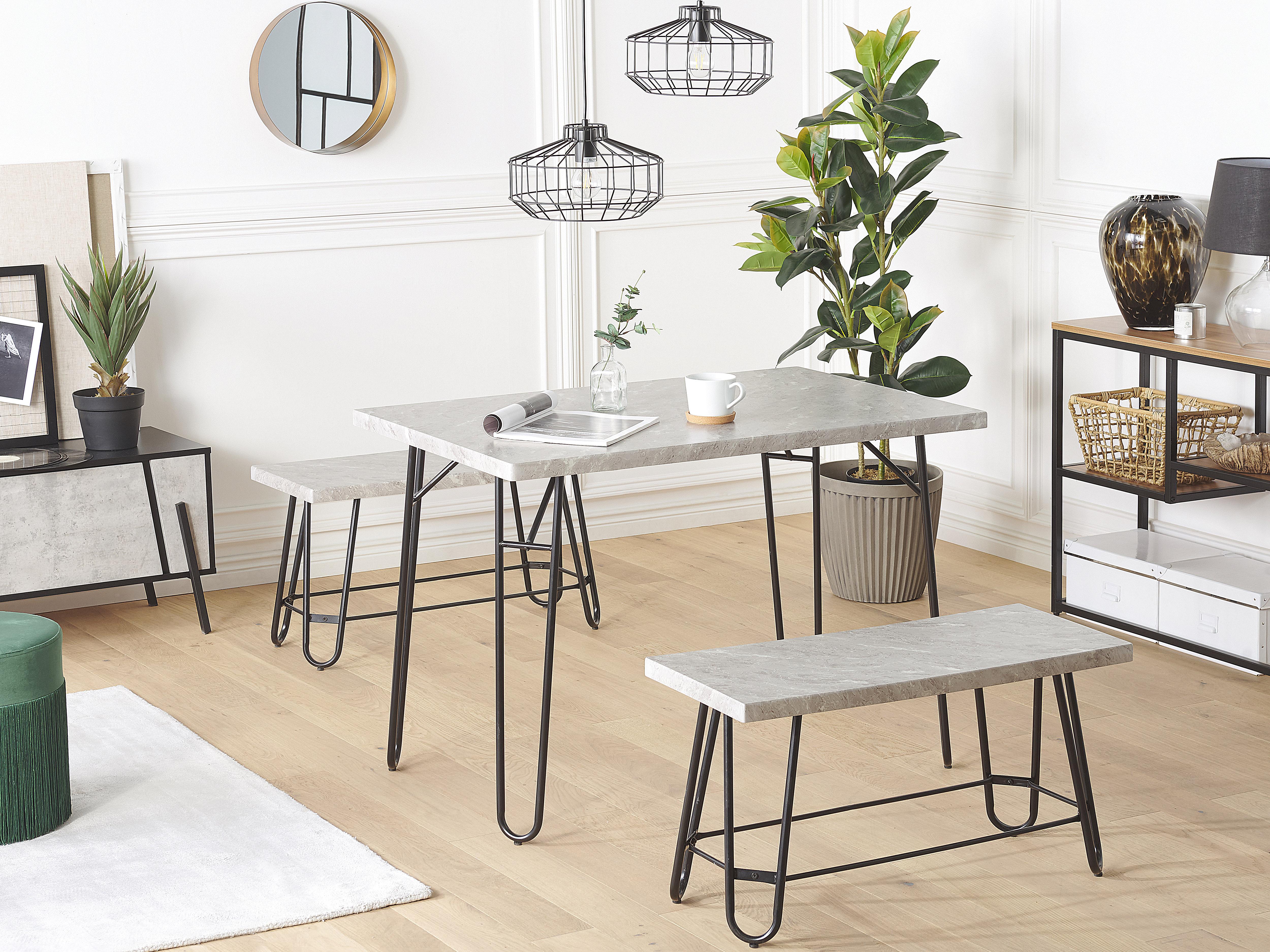 Dining Set KEMPTON Light Grey 4 Seater