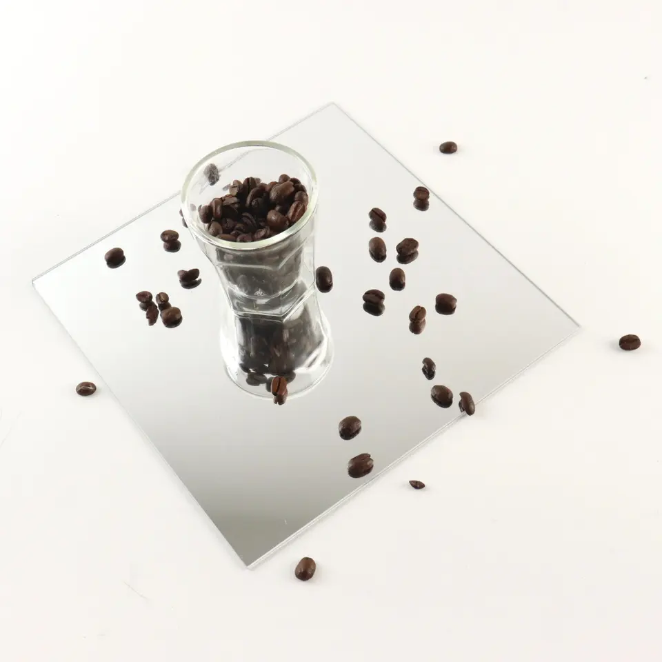 MISOU Plakspiegel 4 stuks 20x20cm Deurspiegel hangend Zelfklevende spiegel