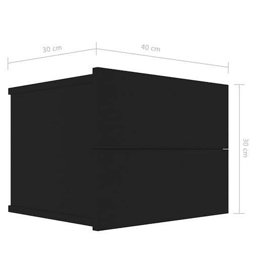 NNEVL Bedside Cabinet Black 40x30x30 cm Chipboard