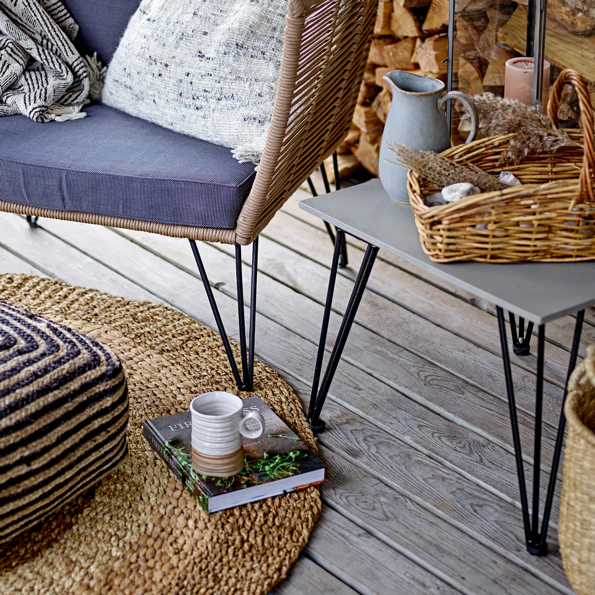 Bloomingville - Mundo Couchtisch, 90 x 60 cm, Beton / grau