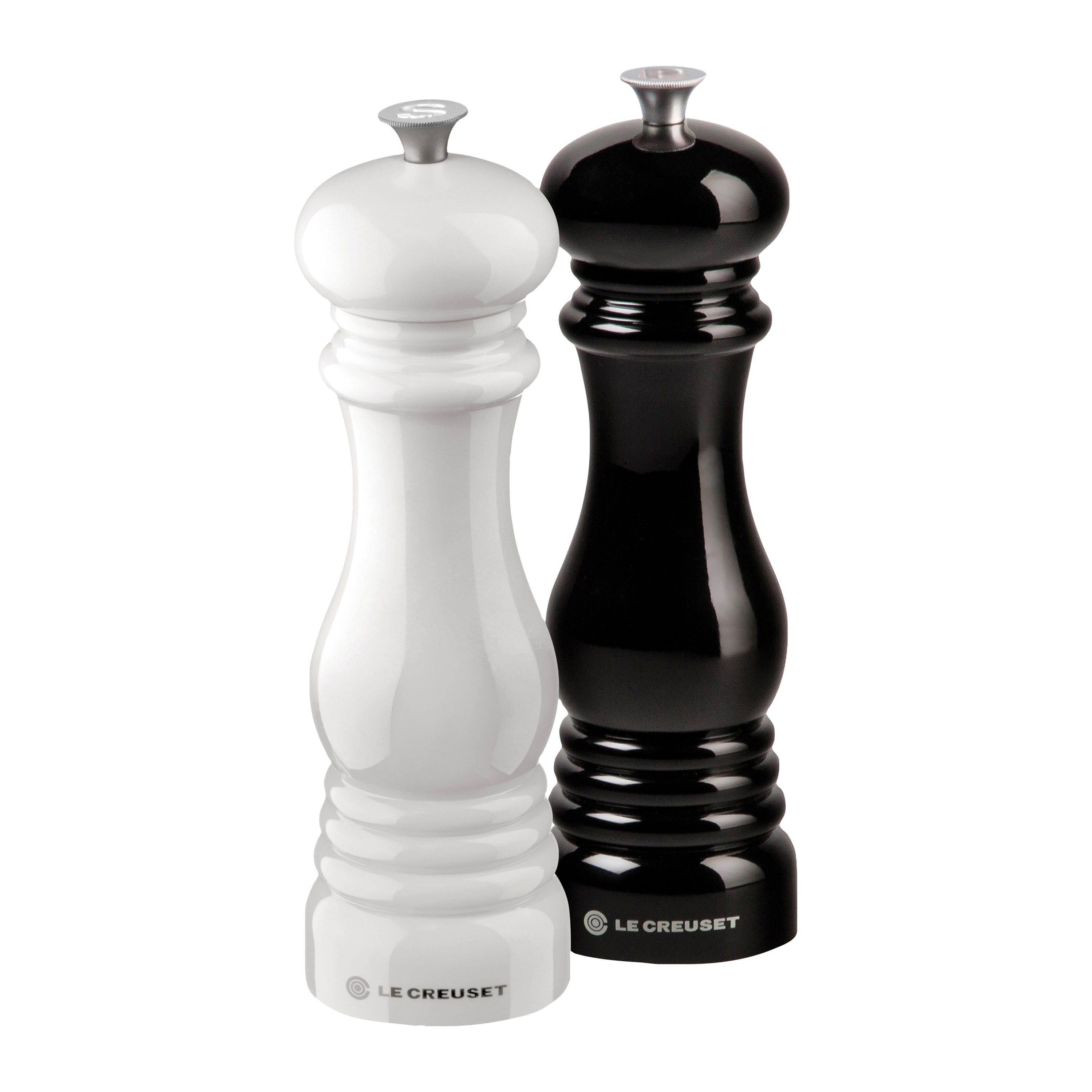 Le Creuset Peper- en Zoutmolen - Set van 2 - Zwart / Wit