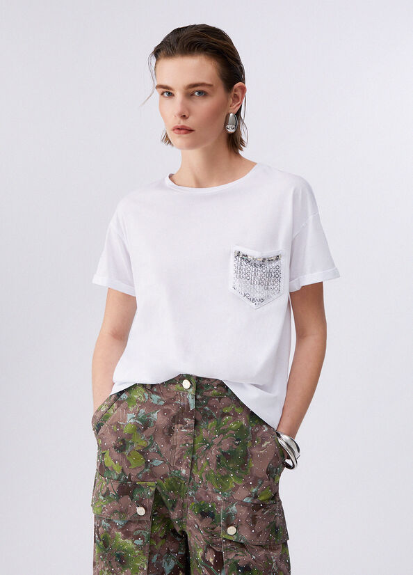 T-shirt con tasca gioiello