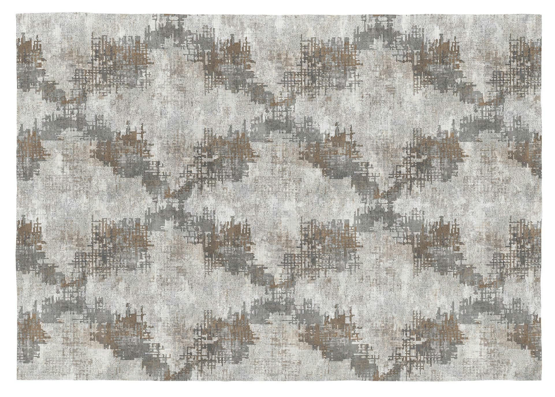TIME - Tapis décoratif en coton en impression digital gris 160x230 cm