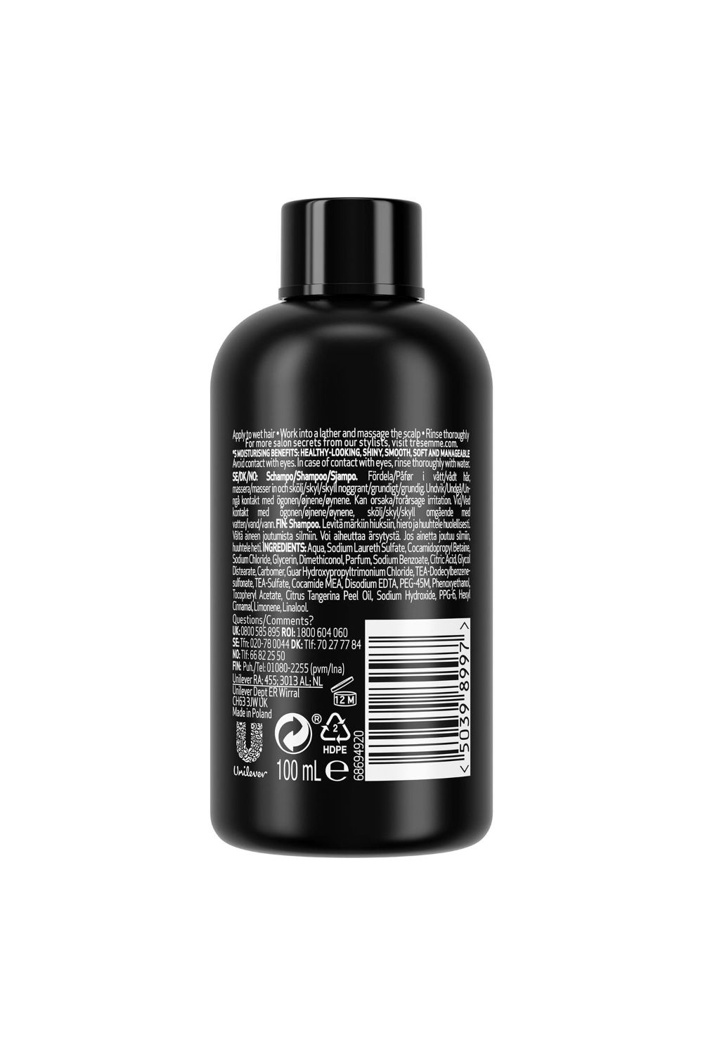 Tresemme Moisture Rich 'Shampoo' with Vitamin E for Dry & Damaged Hair 6 Pack of 100ml