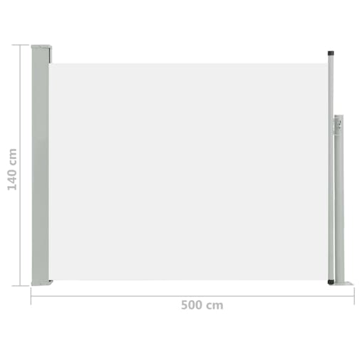 NNEVL Patio Retractable Side Awning 140x500 cm Cream