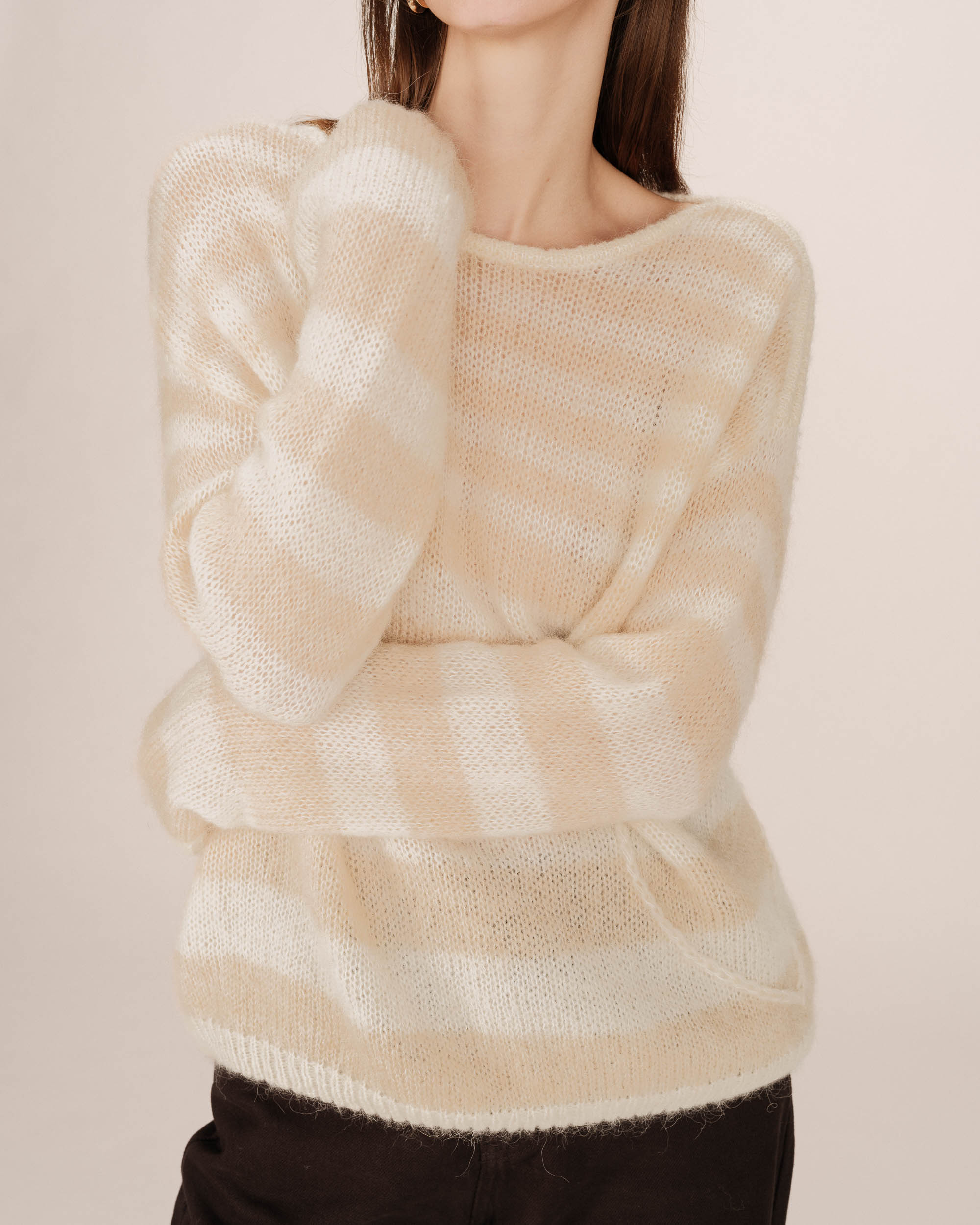 Pull a rayures vanille Sand