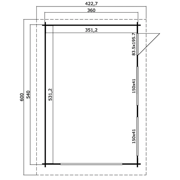 Blockgarage »Canberra«, BxT: 422,7 x 600 cm (Außenmaß), Holz