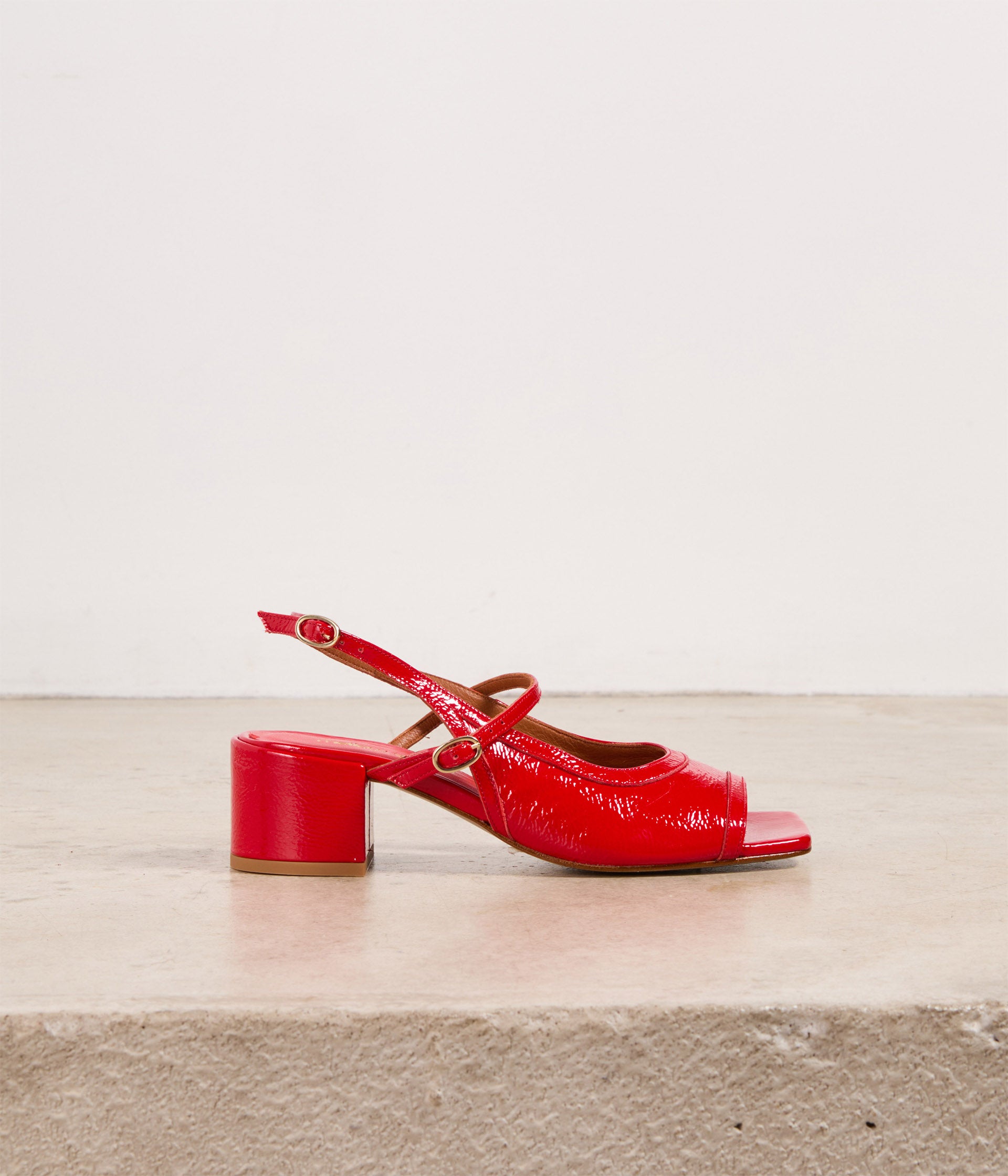 Slingbacks vernies rouges Lamya
